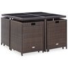 vidaXL Ensemble &agrave; manger d'ext&eacute;rieur avec coussins 9pcs R&eacute;sine tress&eacute;e
