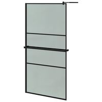 vidaXL Paroi de douche avec étagère Noir 100x195cm Verre ESG&Aluminium