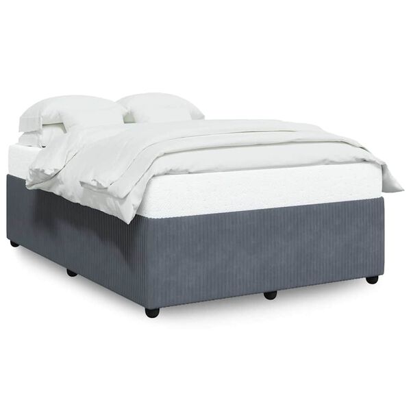 vidaXL Cadre de lit sans matelas gris fonc&eacute; queen velours