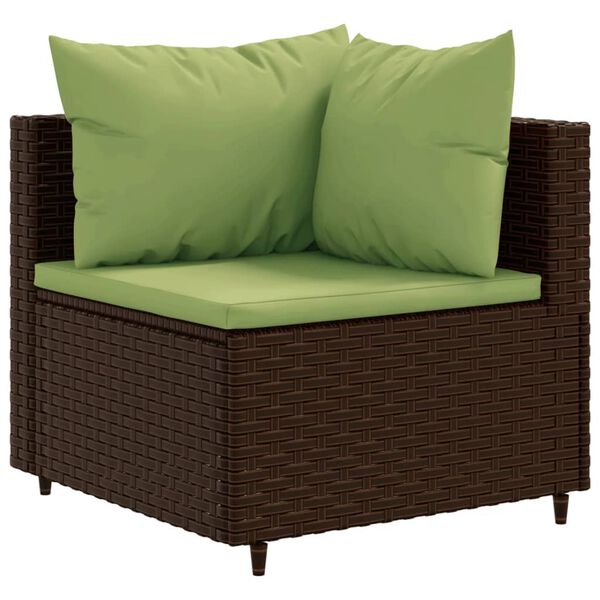 vidaXL Salon de jardin avec coussins 9 pcs marron r&eacute;sine tress&eacute;e