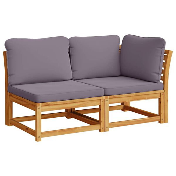 vidaXL Salon de jardin 3 pcs avec coussins bois massif d'acacia