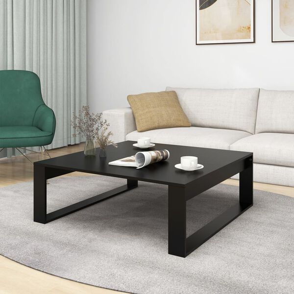 vidaXL Table basse Noir 100x100x35 cm Bois d&rsquo;ing&eacute;nierie