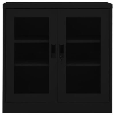 vidaXL Armoire de bureau Noir 90x40x90 cm Acier