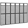 vidaXL Cloison de séparation à 6 panneaux Bois de pin Noir 242,5x180cm
