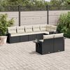 vidaXL Salon de jardin 8 pcs avec coussins noir r&eacute;sine tress&eacute;e
