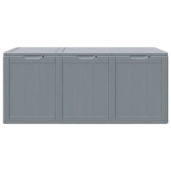 vidaXL Boîte de rangement de jardin 270 L Gris PP aspect bois