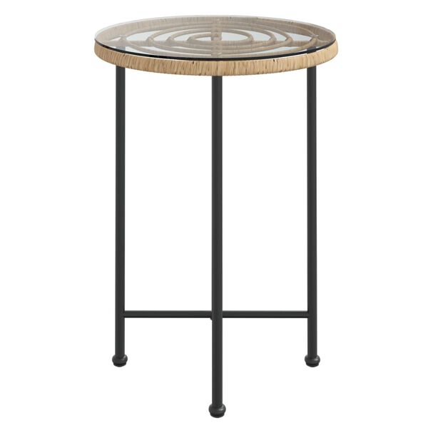 vidaXL Table de salle &agrave; manger &Oslash;55 cm Verre tremp&eacute; et acier