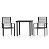 vidaXL Ensemble &agrave; manger de jardin 3 pcs Noir