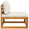 vidaXL Canap&eacute; central sectionnel et coussin blanc cr&egrave;me Bois d'acacia