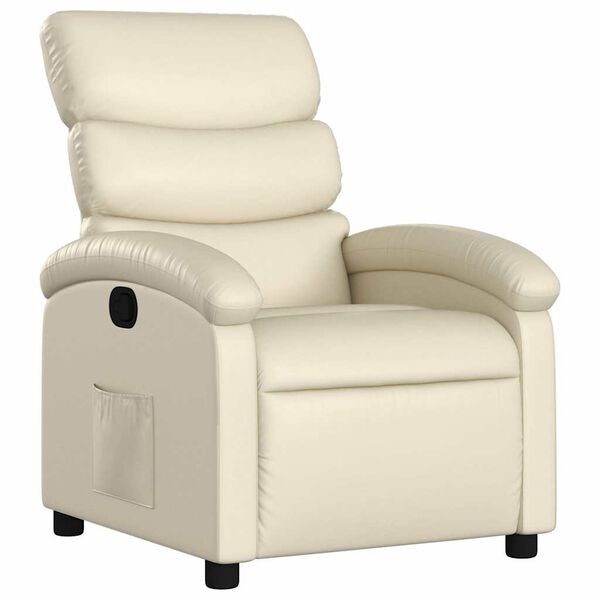 vidaXL Fauteuil inclinable Crème Similicuir