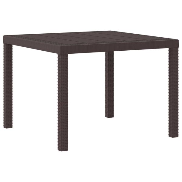 vidaXL Table de Jardin Marron 100 x 100 x 73 cm polyrotin