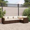 vidaXL Salon de jardin 5 pcs avec coussins Marron Résine tressée