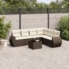 vidaXL Salon de jardin avec coussins 7 pcs marron r&eacute;sine tress&eacute;e