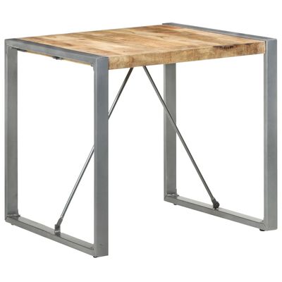 vidaXL Table à manger 80x80x75 cm bois de manguier brut