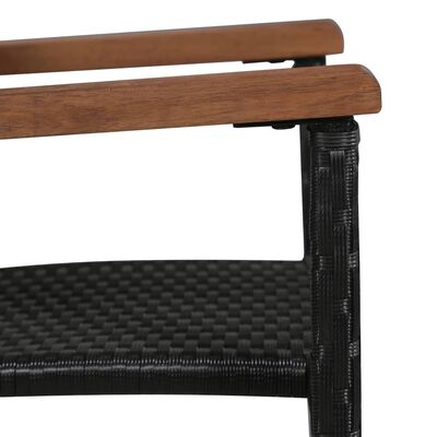 vidaXL Mobilier d'extérieur 5 pcs Résine tressée et bois d'acacia Noir