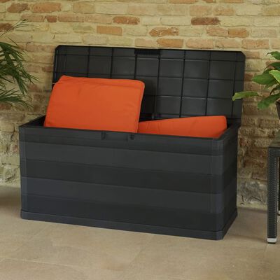 vidaXL Boîte de rangement de jardin noir 117x45x56 cm