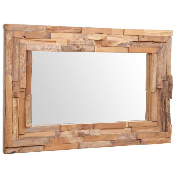 vidaXL Miroir d&eacute;coratif Teck 90x60 cm Rectangulaire