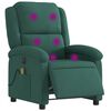 vidaXL Fauteuil inclinable de massage &eacute;lectrique vert fonc&eacute; velours