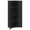 vidaXL Armoire de rangement de jardin Noir 59x40x180 cm R&eacute;sine tress&eacute;e