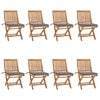 vidaXL Chaises pliables de jardin avec coussins lot de 8 Teck solide