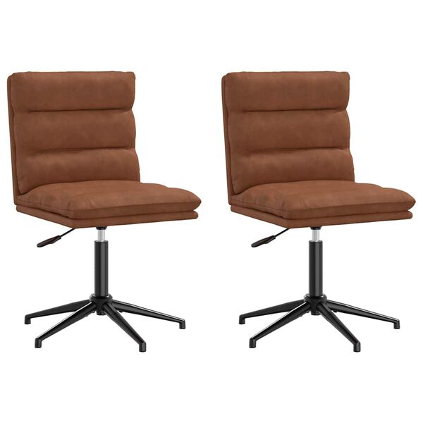 vidaXL Chaises à manger lot de 2 marron similicuir