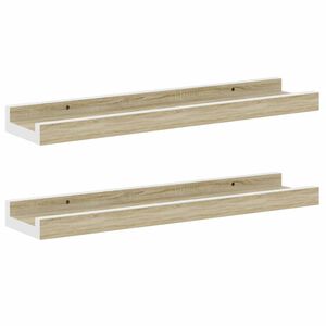 vidaXL &Eacute;tag&egrave;res murales 2 pcs blanc et ch&ecirc;ne sonoma 40x9x3 cm