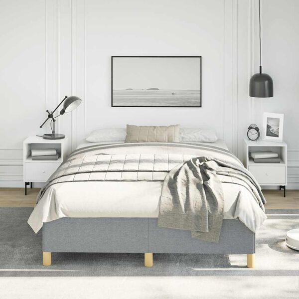 vidaXL Cadre de lit gris clair 137x190 cm tissu