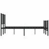 vidaXL Cadre de lit m&eacute;tal sans matelas avec pied de lit noir 135x190cm