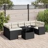 vidaXL Salon de jardin 8 pcs avec coussins noir r&eacute;sine tress&eacute;e