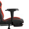 vidaXL Chaise de jeu avec repose-pied Noir et rouge Similicuir