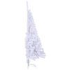 vidaXL Sapin de No&euml;l artificiel moiti&eacute; avec support blanc 150 cm PVC