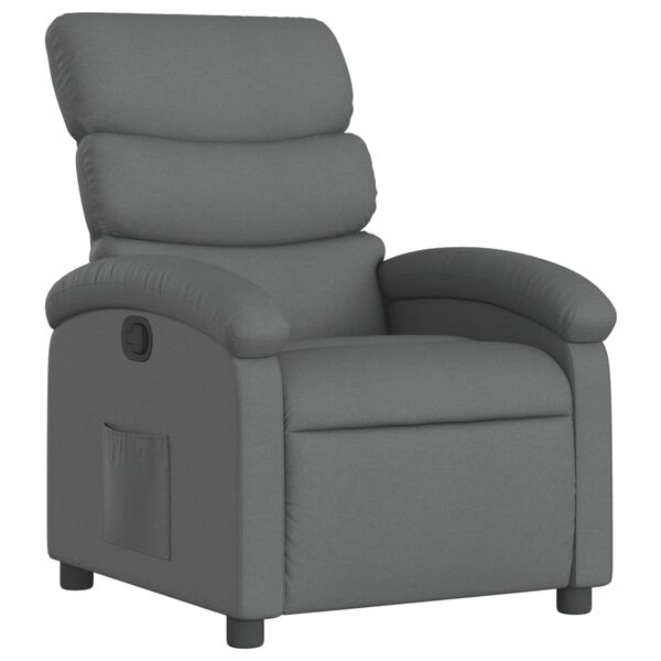vidaXL Fauteuil inclinable gris fonc&eacute; tissu