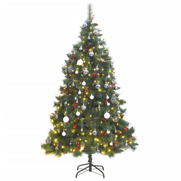 vidaXL Sapin de No&euml;l artificiel articul&eacute; 300 LED et boules 180 cm