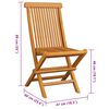 vidaXL Chaises de jardin et coussins cr&egrave;me lot de 8 Bois teck massif