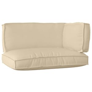 vidaXL Set de coussins de palette 3 pcs Beige Tissu Oxford