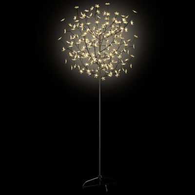 vidaXL Sapin de Noël 200 LED blanches chaudes cerisier en fleurs 180cm