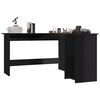 vidaXL Bureau d'angle forme de L Noir brillant 120x140x75cm Aggloméré