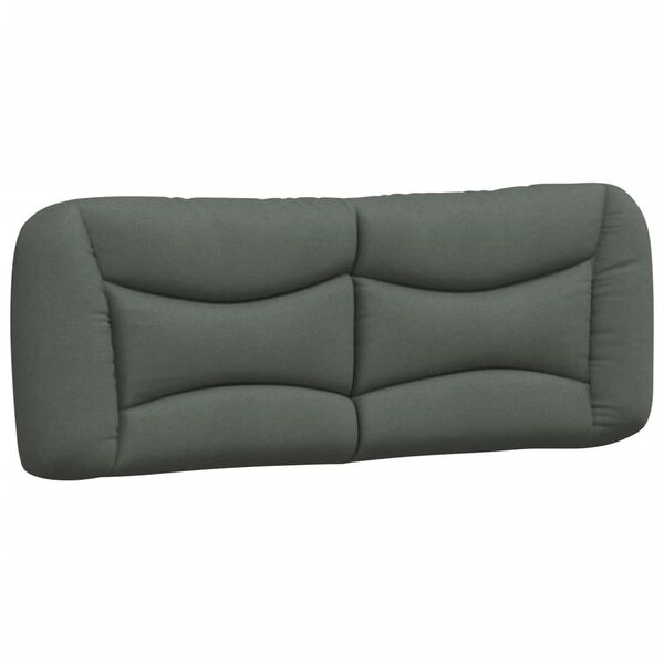 vidaXL Coussin de t&ecirc;te de lit Hvar gris fonc&eacute; 137 cm tissu
