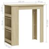 vidaXL Table de bar avec rangement Chêne sonoma 102x50x103,5 cm