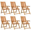 vidaXL Fauteuil inclinable 6 pcs Marron 57 x 71 x 90cm bois