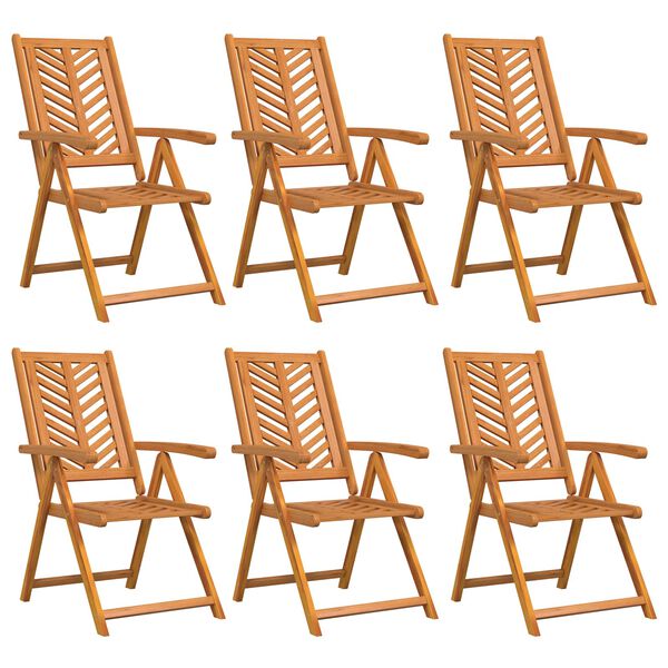 vidaXL Fauteuil inclinable 6 pcs Marron 57 x 71 x 90cm bois