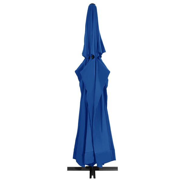 vidaXL Parasol de jardin avec m&acirc;t en aluminium 500 cm bleu azur&eacute;