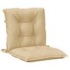 vidaXL Coussins de chaise &agrave; dossier bas lot de 2 beige m&eacute;lang&eacute; tissu