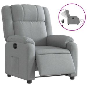 vidaXL Fauteuil inclinable &eacute;lectrique gris clair tissu