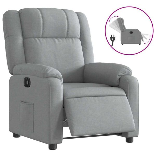 vidaXL Fauteuil inclinable &eacute;lectrique gris clair tissu