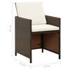 vidaXL Chaises de jardin avec coussins lot de 4 R&eacute;sine tress&eacute;e Marron