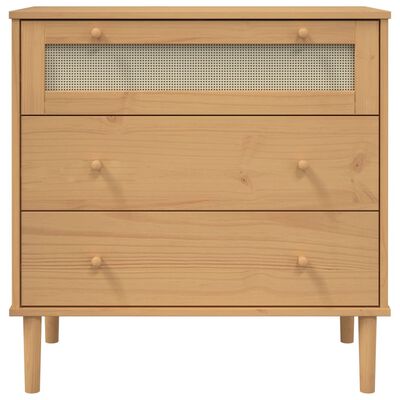 vidaXL Commode SENJA aspect de rotin marron bois de pin solide