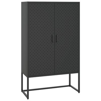 vidaXL Buffet haut Noir 80x35x135 cm Acier