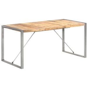 vidaXL Table &agrave; manger 160x80x75 cm Bois de manguier massif brut