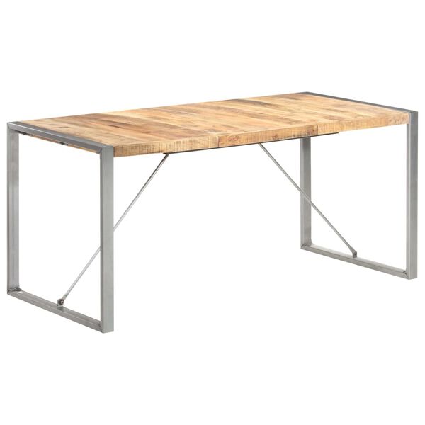 vidaXL Table &agrave; manger 160x80x75 cm Bois de manguier massif brut